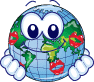 Smilies with a globe