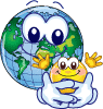 Smilies with a globe