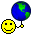 Smilies with a globe